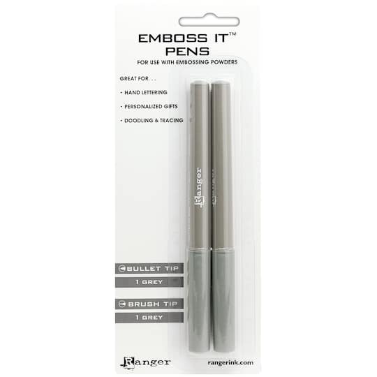 Ranger Emboss It&#x2122; Grey Brush &#x26; Grey Bullet Embossing Pen Set